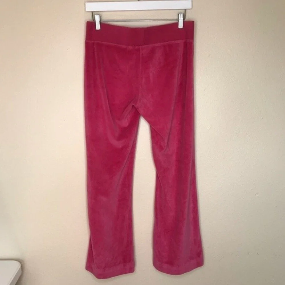 Aeropostale Pink Velour Sweatpants Slight Flare Bottom Elastic Waist Women Med